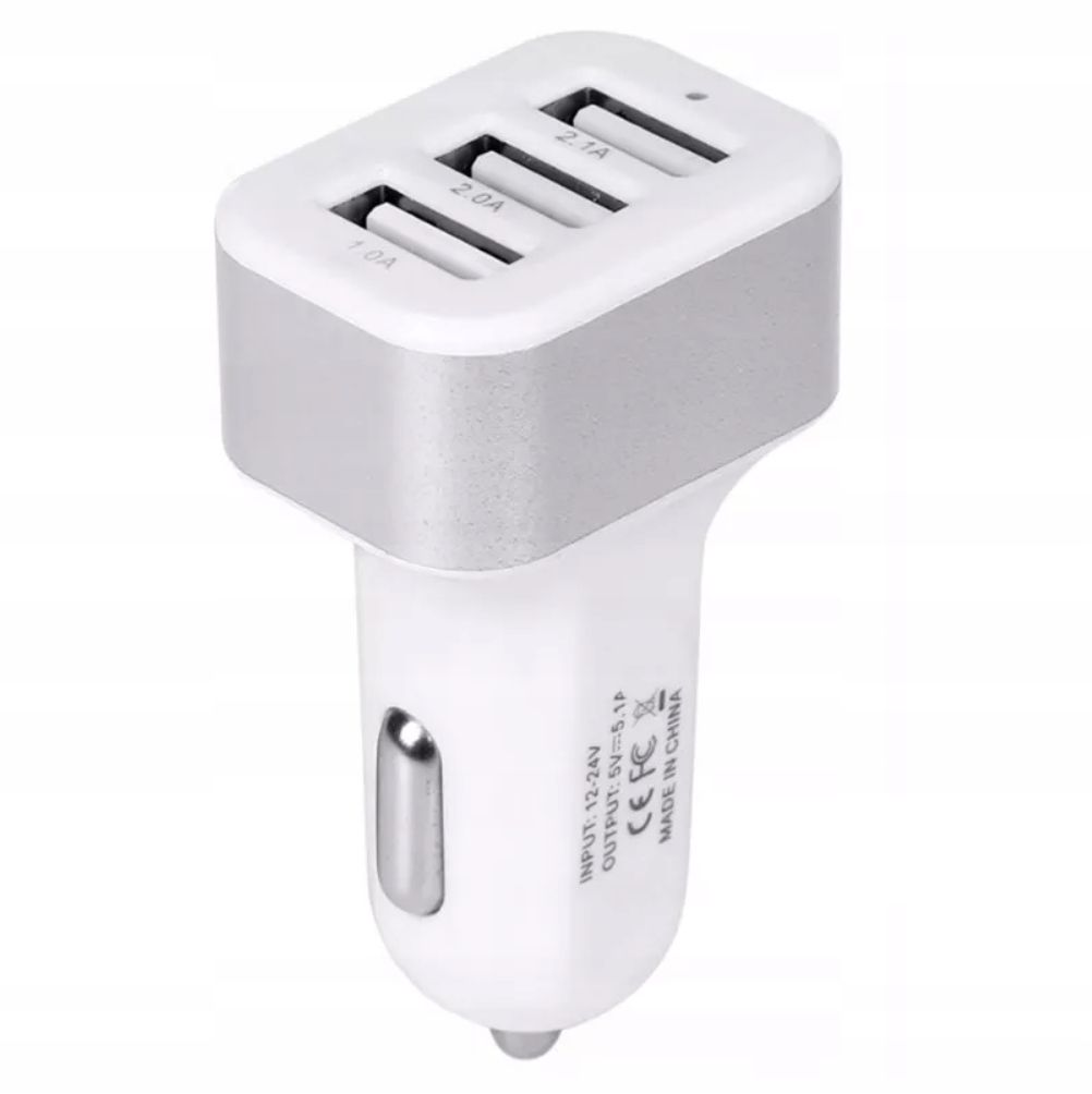 Ładowarka samochodowa 3xUSB 3.1A - Szybkie ładowanie