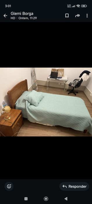 Cama solteiro 195x95 madeira maciça