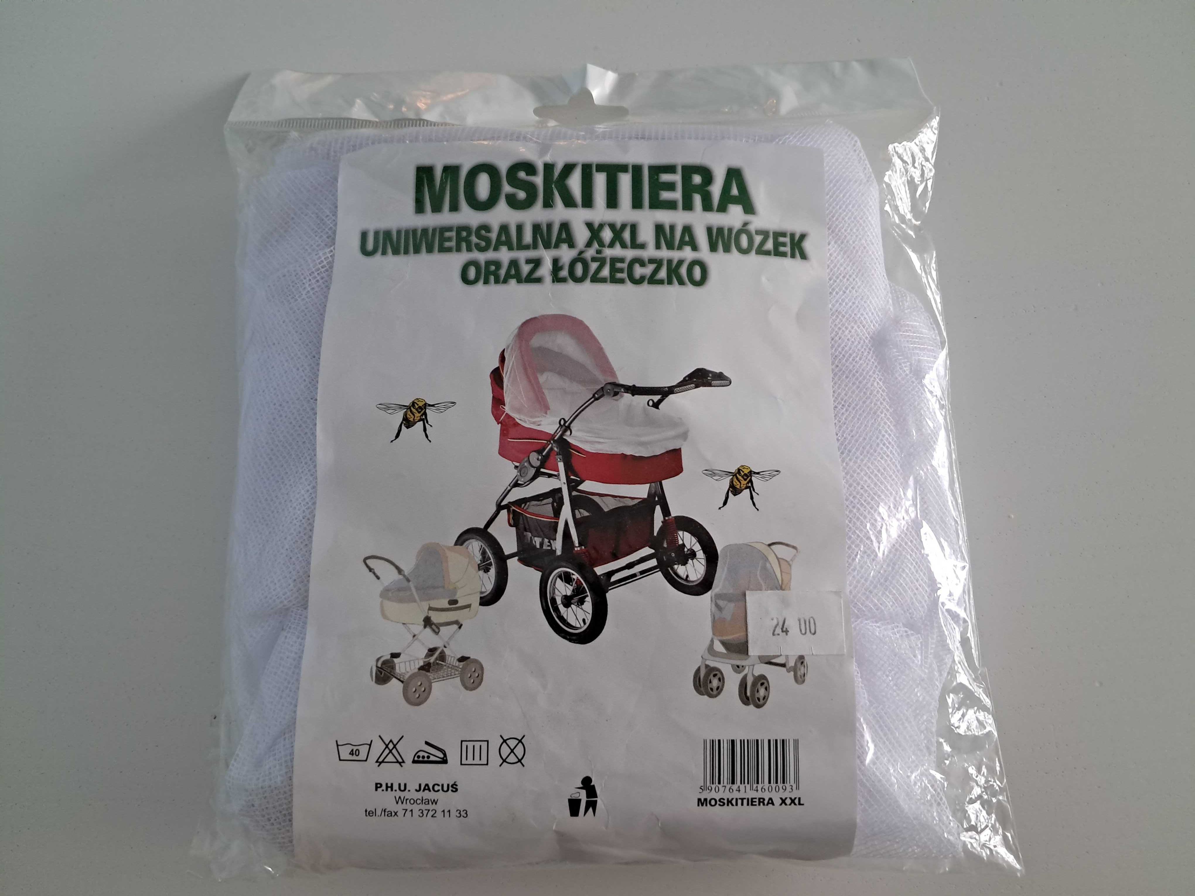 JACUŚ Moskitiera uniwersalna na wózek łóżeczko XXL
