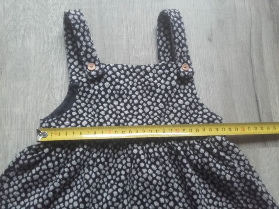 Sukienka na szelkach ogrodniczka ZARA rozm. 98 cm