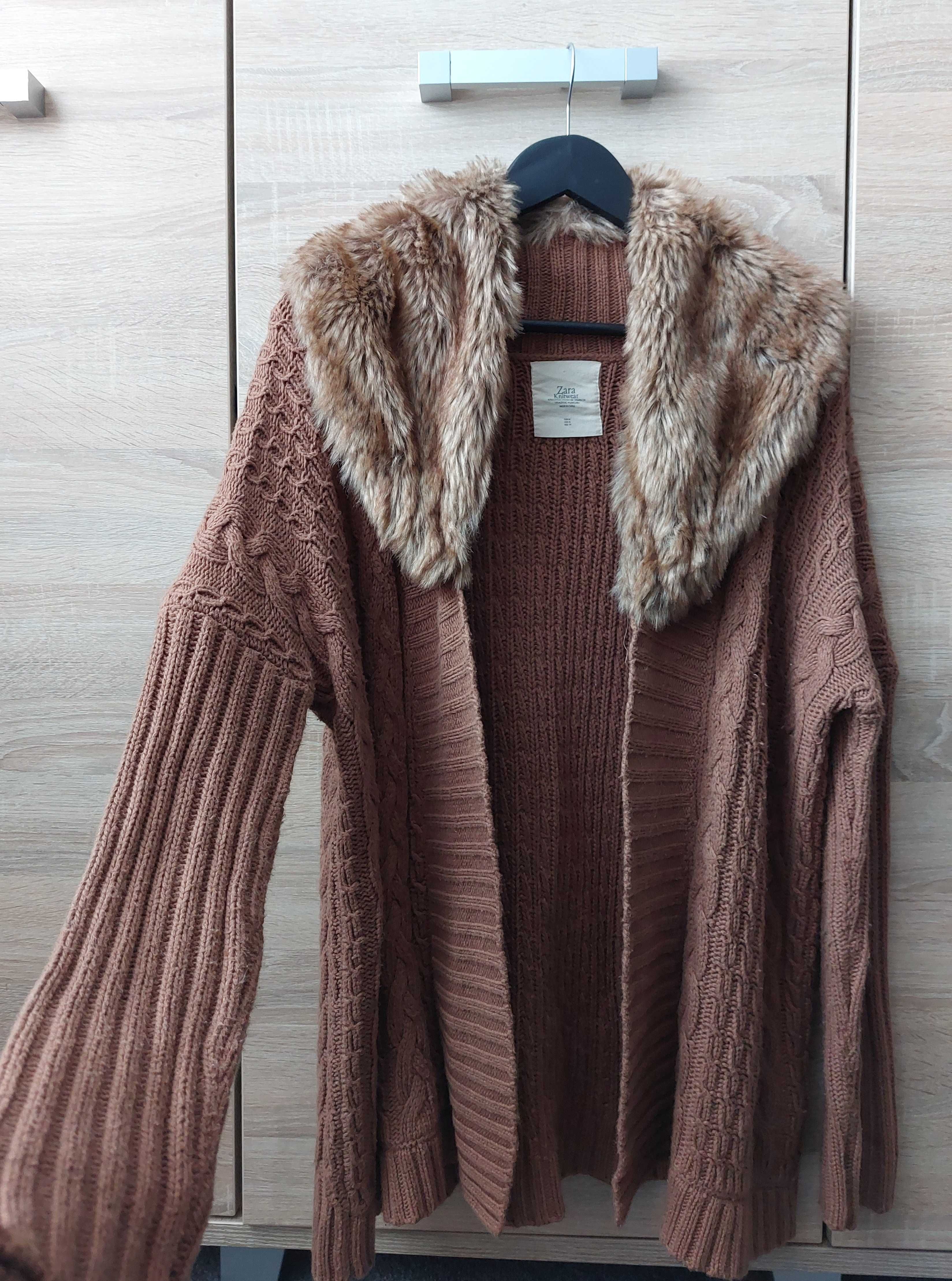 okazja zara knitwear kardigan sweter narzutka vintage tanio