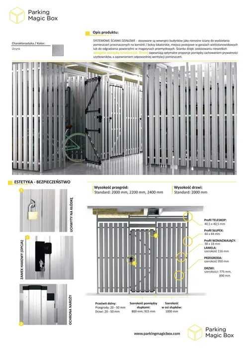 Piwnica, zabudowa parking, wydzielenie na wymiar ażurowe