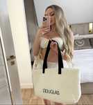 Stylowa duża torba fluffy Douglas miś baranek shopper
