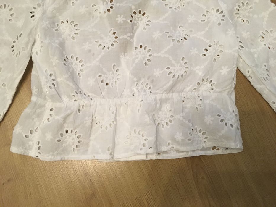 Ażurowa biała bawelna 100% bluzeczka damska na lato 38/M