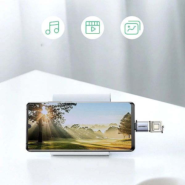 Adapter Ugreen US270 USB-C (męski) / USB-A 3.0 (żeński) ze smyczą - sz