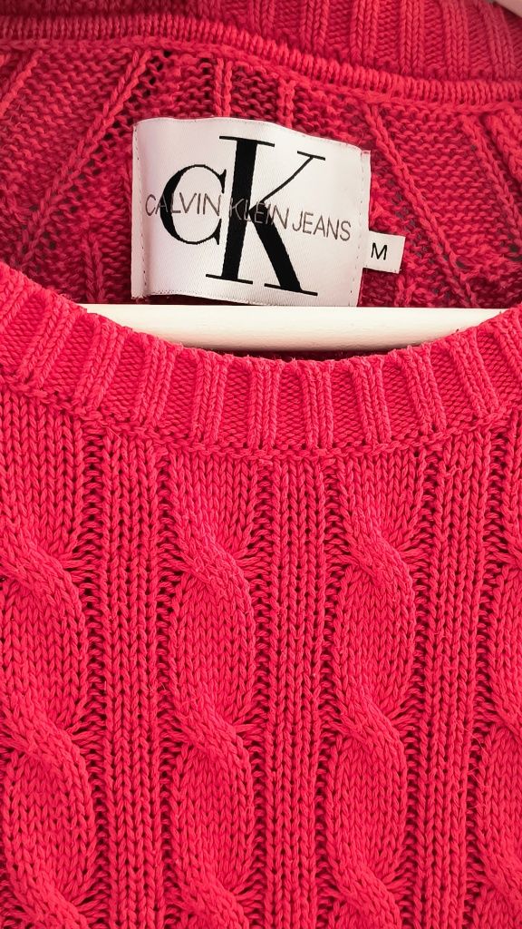 Sweter Calvin Klein r.M czerwony
