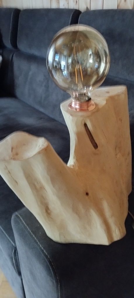 Lampka loft eko lite drewno praca ręczna