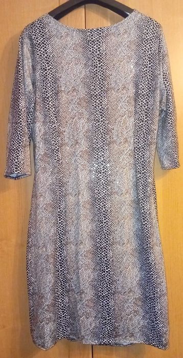 Sukienka komunia wesele kopertowy dekolt elastyczna dopasowana 48 50