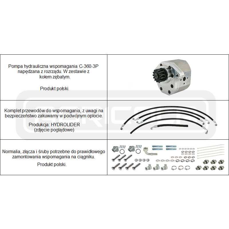 Hydrauliczny zestaw wspomagania kierownicy C-360-3P