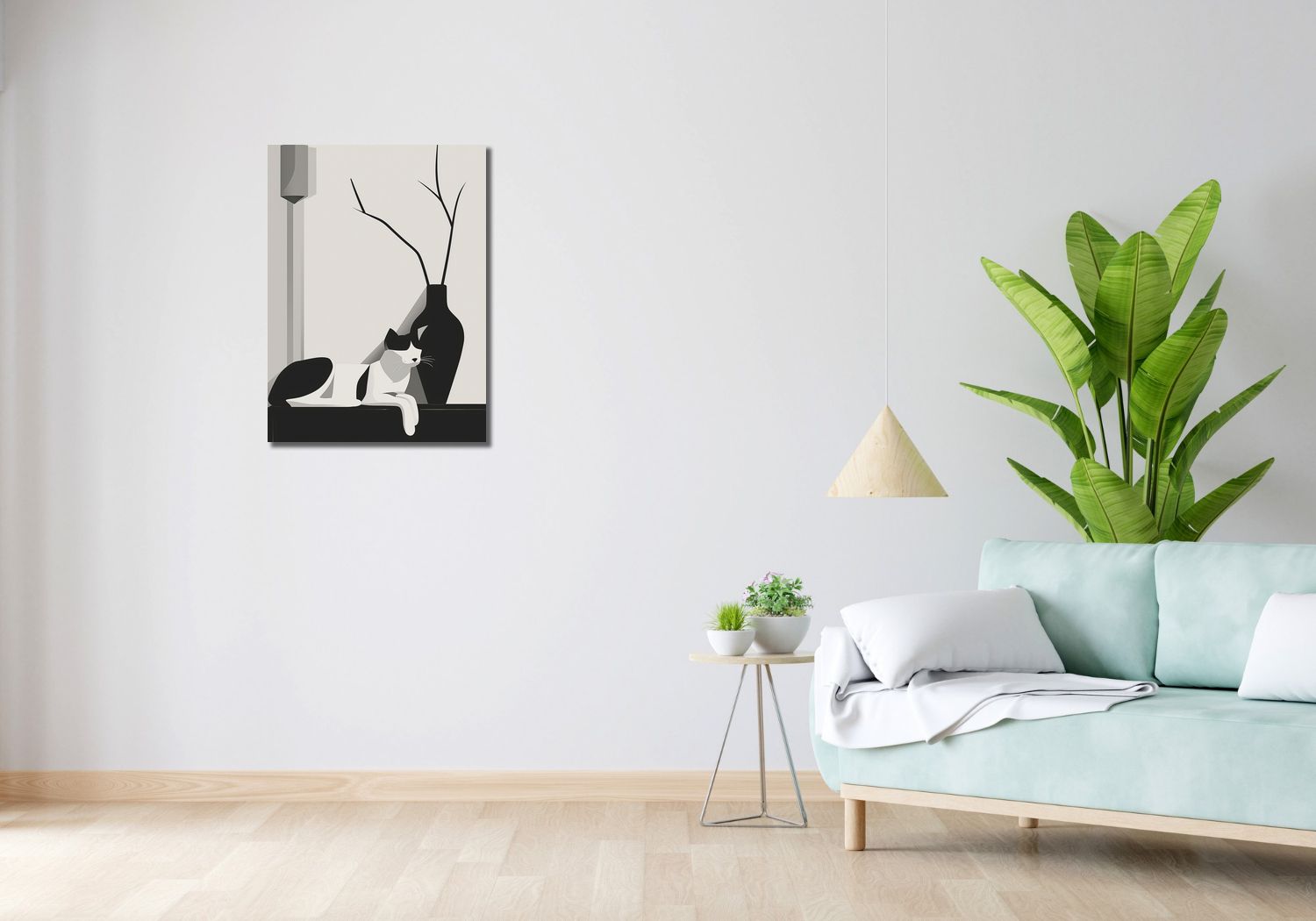 Obraz 50x70cm Kot w Odcieniach Szarości