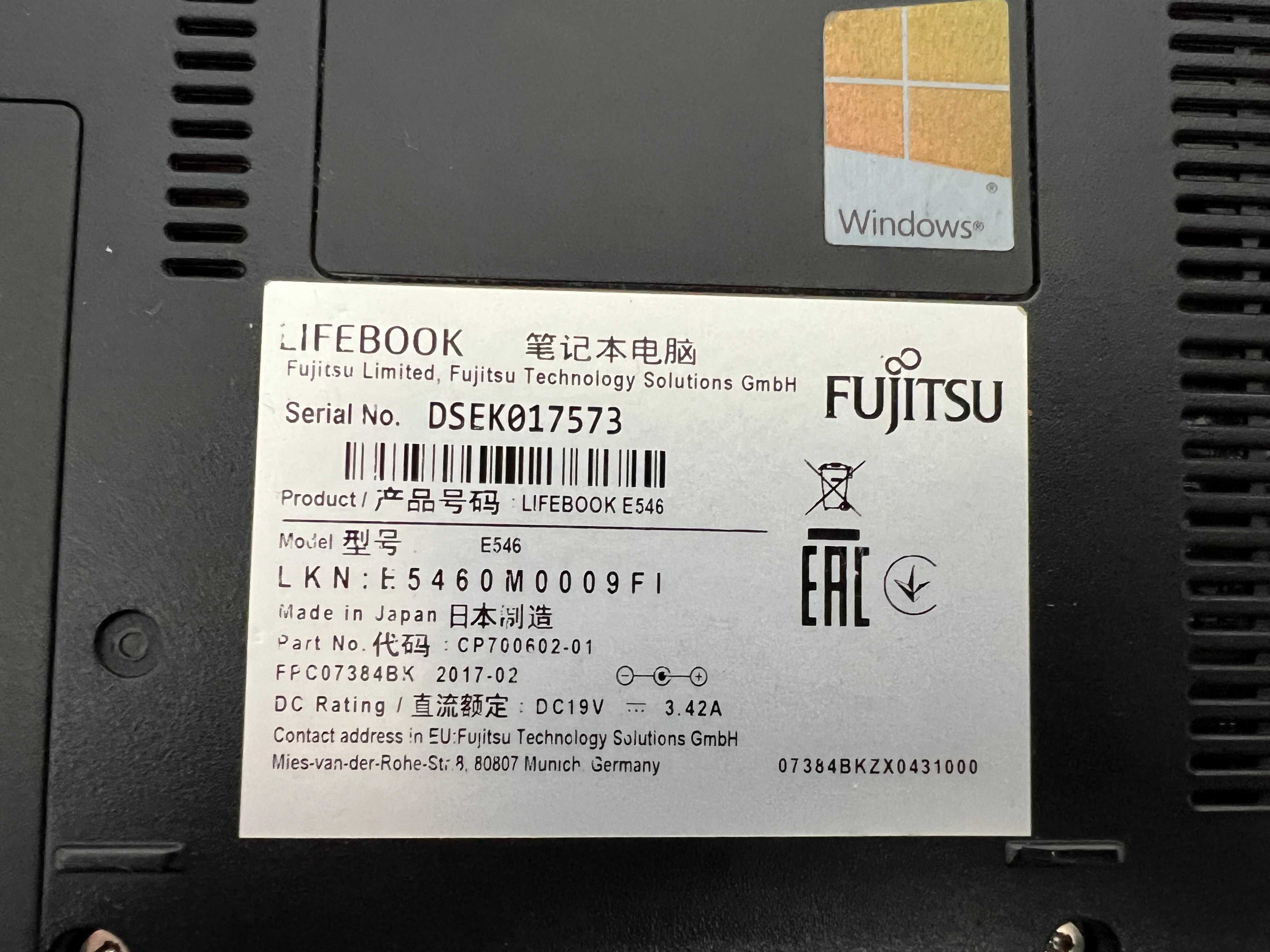 Laptop Fujitsu E546 i3 6100 8GB 120SSD Win11