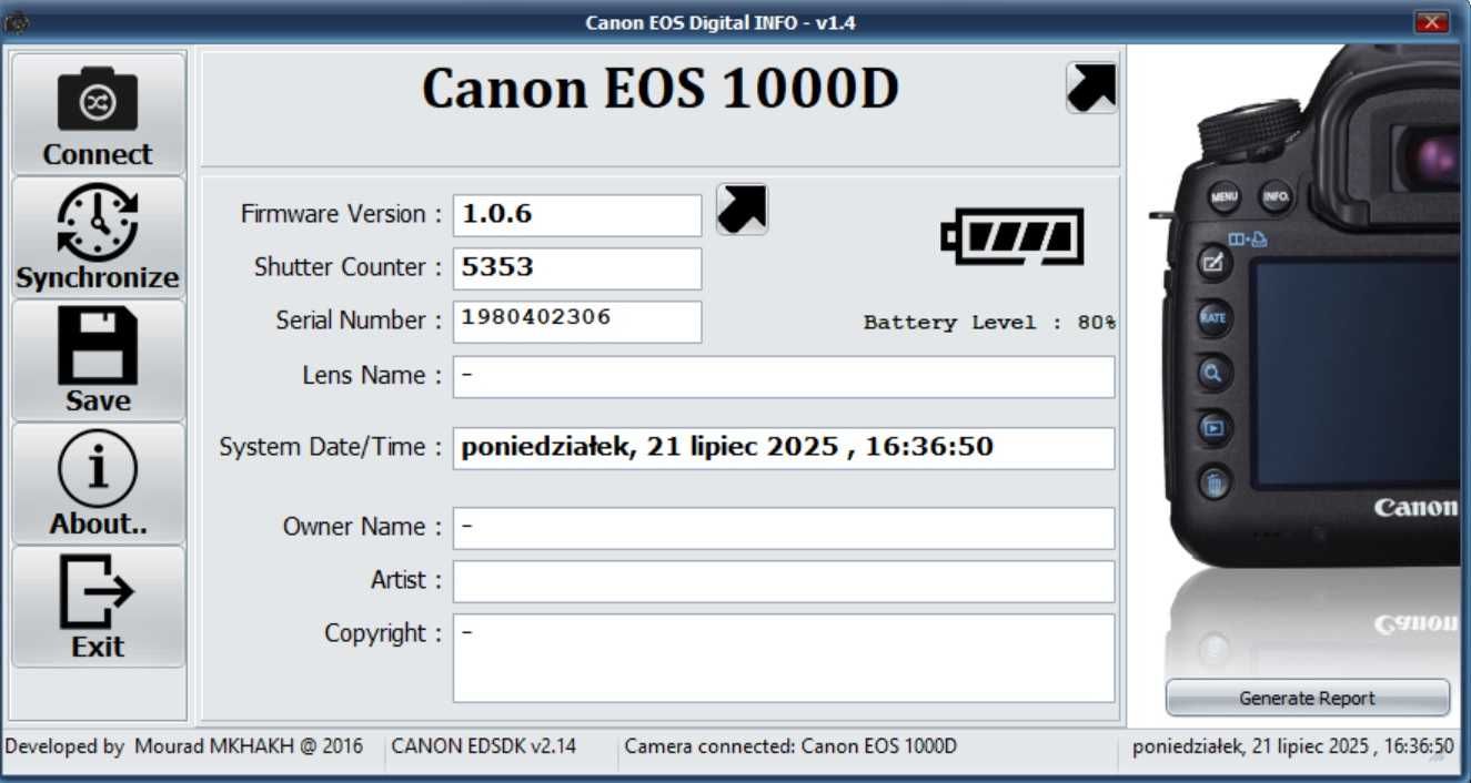 Canon 1000D 18-55 mm 3,5-5,6 5353 klatek polar Hoya plecak gratis