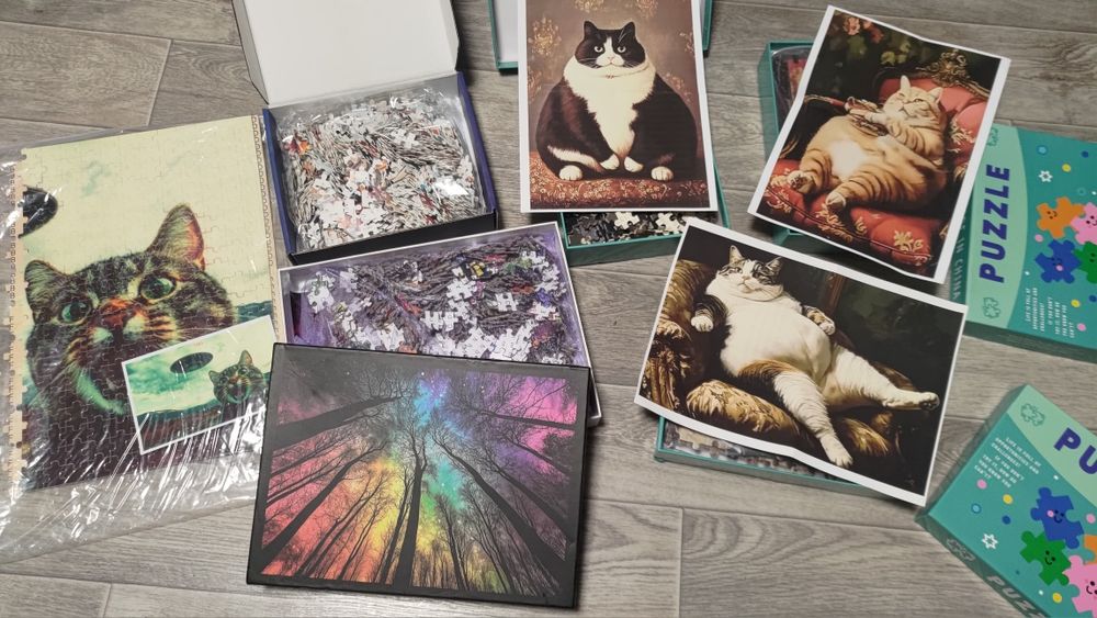 Пазлы на 1000 деталей, большие пазлы котики