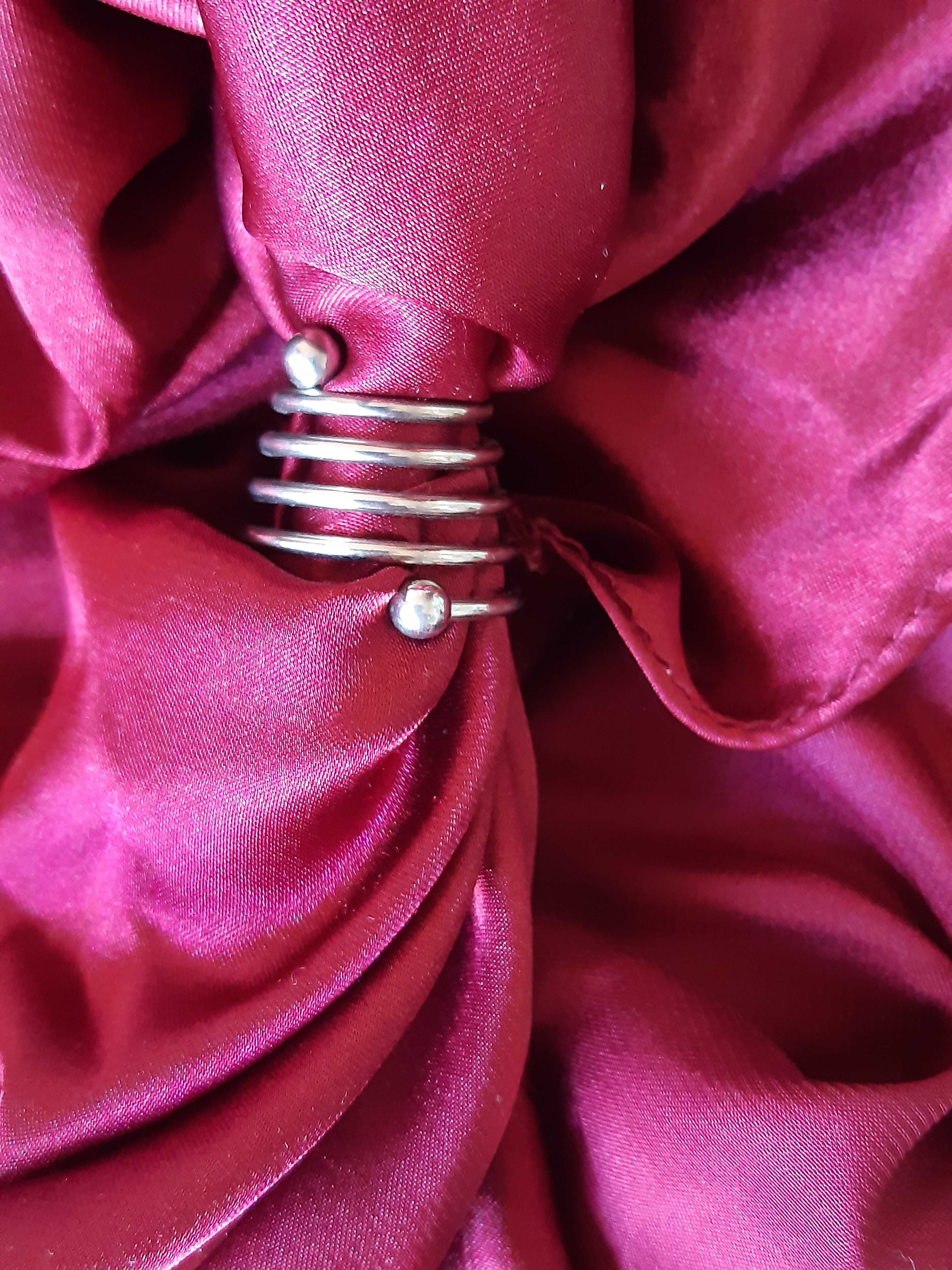 Зажим для платка шарфа Италия кольцо Extravaganza пружинка винтажный