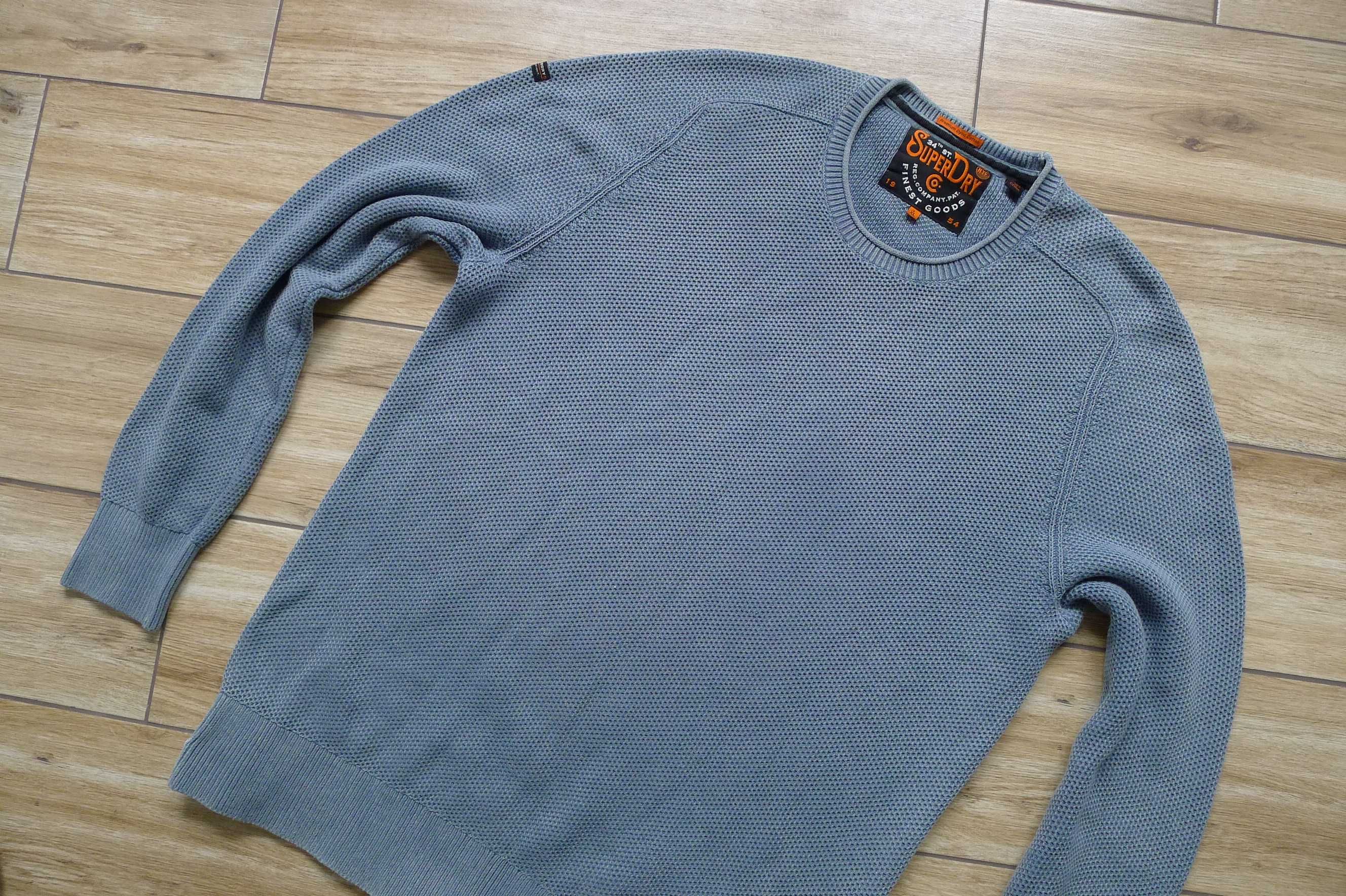 sweter SUPERDRY Japan PREMIUM Knit. szary r. XL