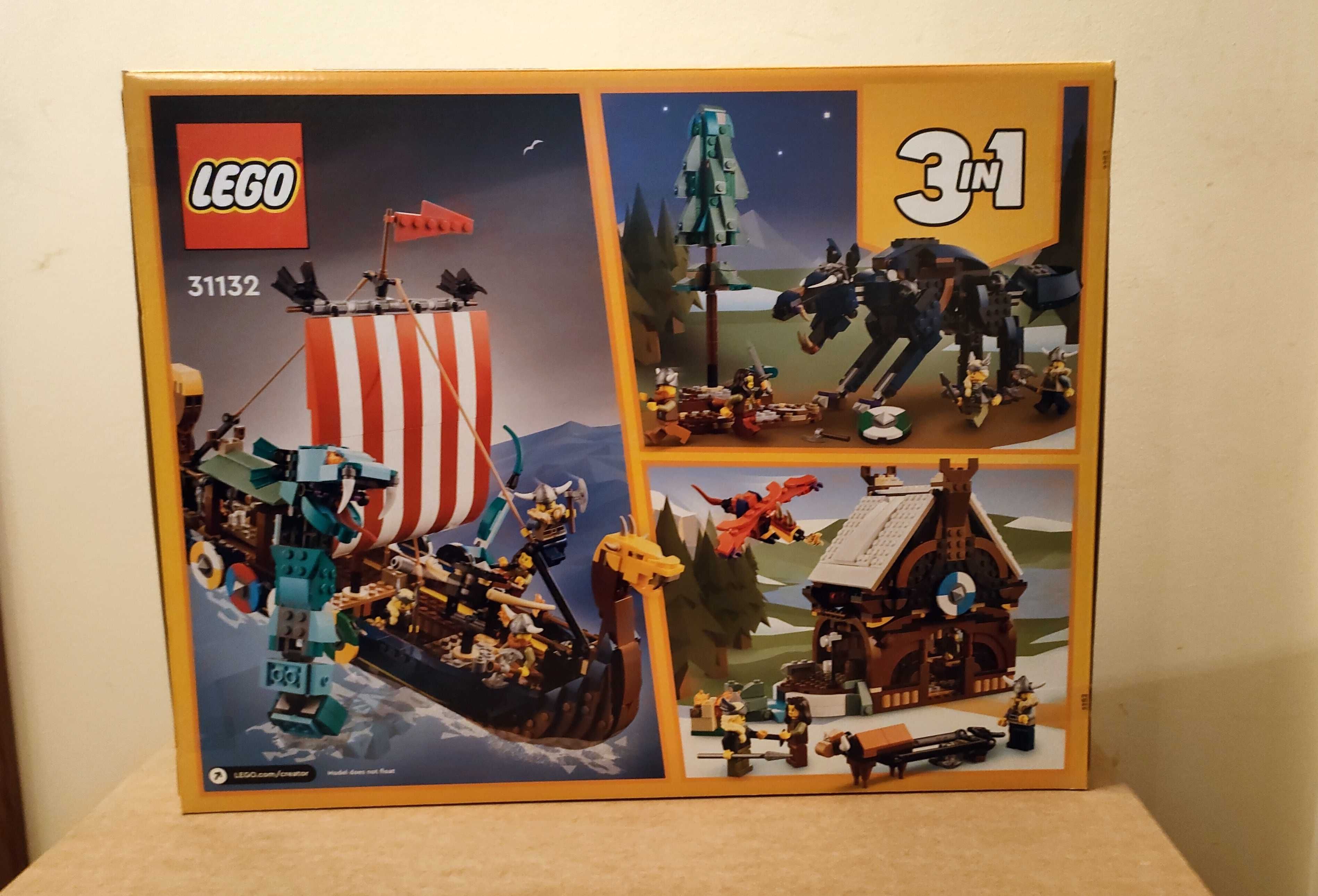 LEGO 31132 Creator 3w1 - Statek wikingów i wąż z Midgardu