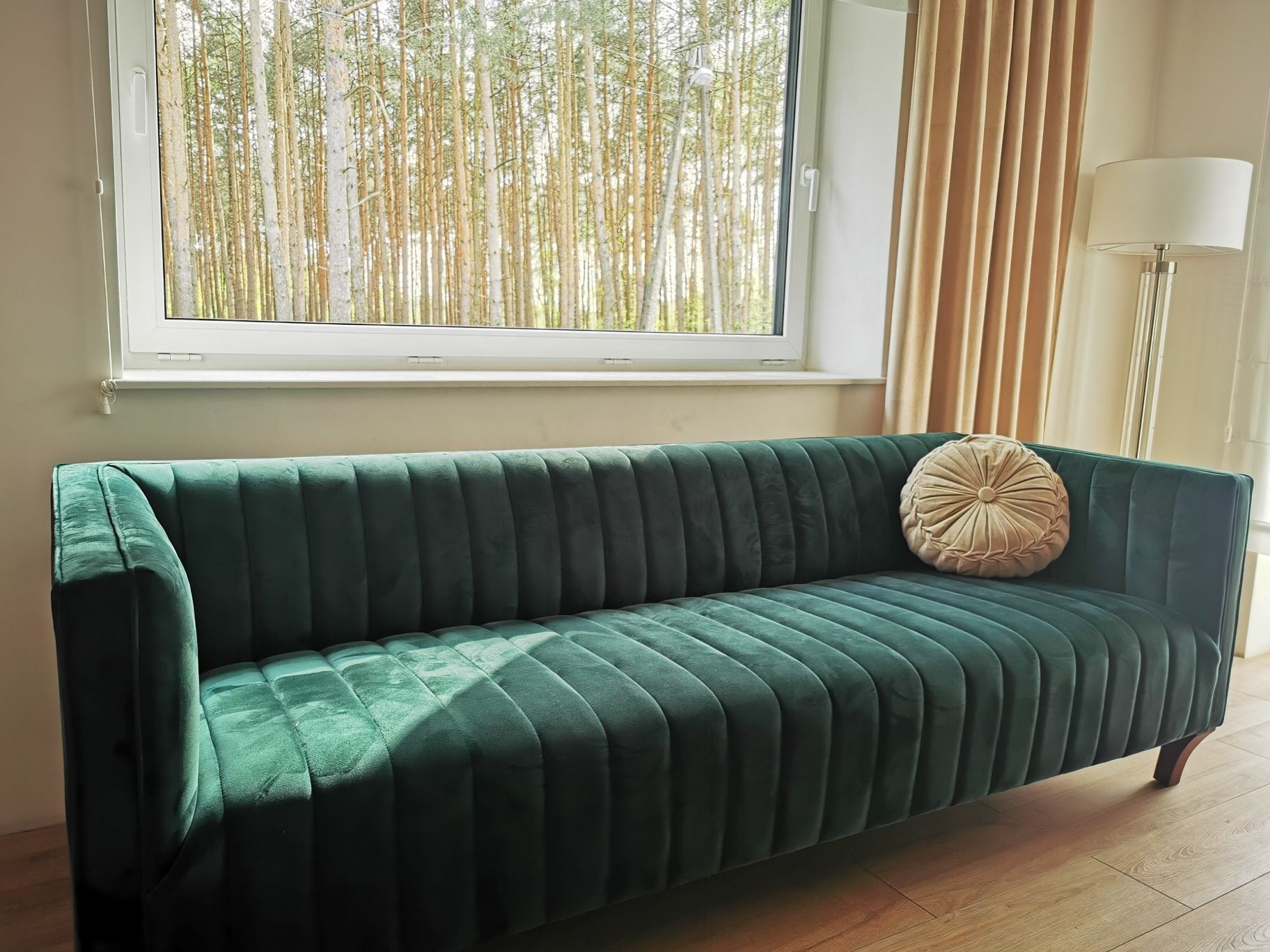 Sofa stylowa kanapa  velvet butelkowa zieleń  NOWA