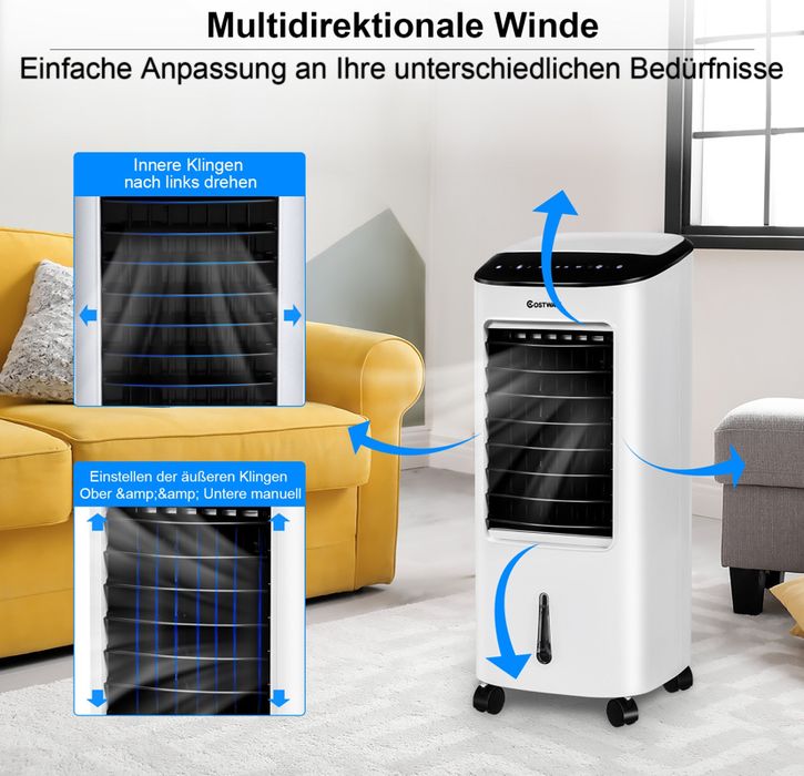 Klimator 4w1 Costway 65W Przenośny Wentylator z Chłodzeniem KLIMATYZER