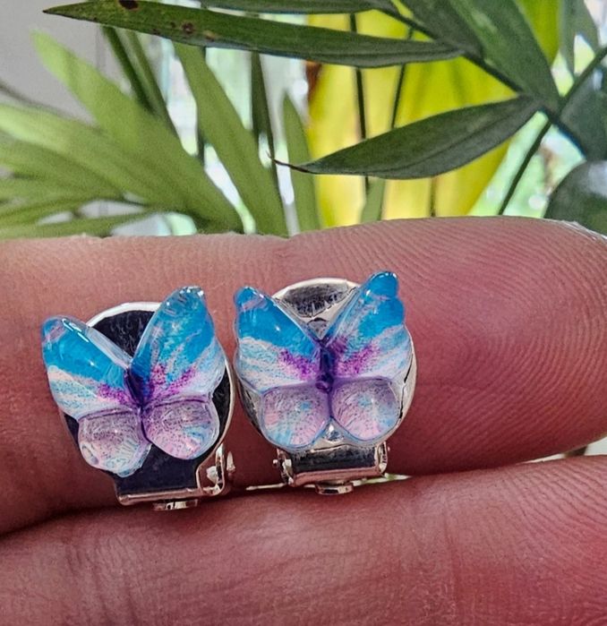 Klipsy dla dziewczynki motylki handmade