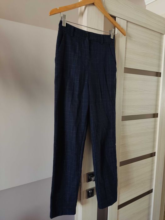 Класичні жіночі штани, брюки, прямі брюки, сині штани, класика, XS, S