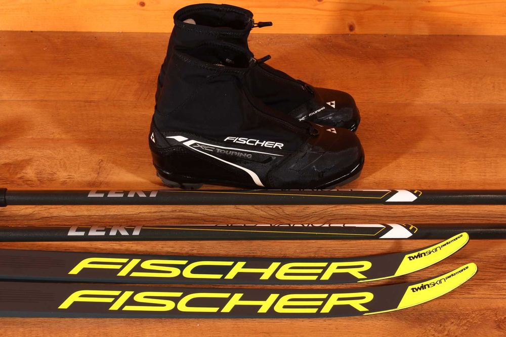 Narty biegowe Fischer Twin Skin Performance 202 cm, foki + kije + buty