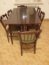 Stół z krzesłami zestaw, stół rozkładany + 6 krzeseł