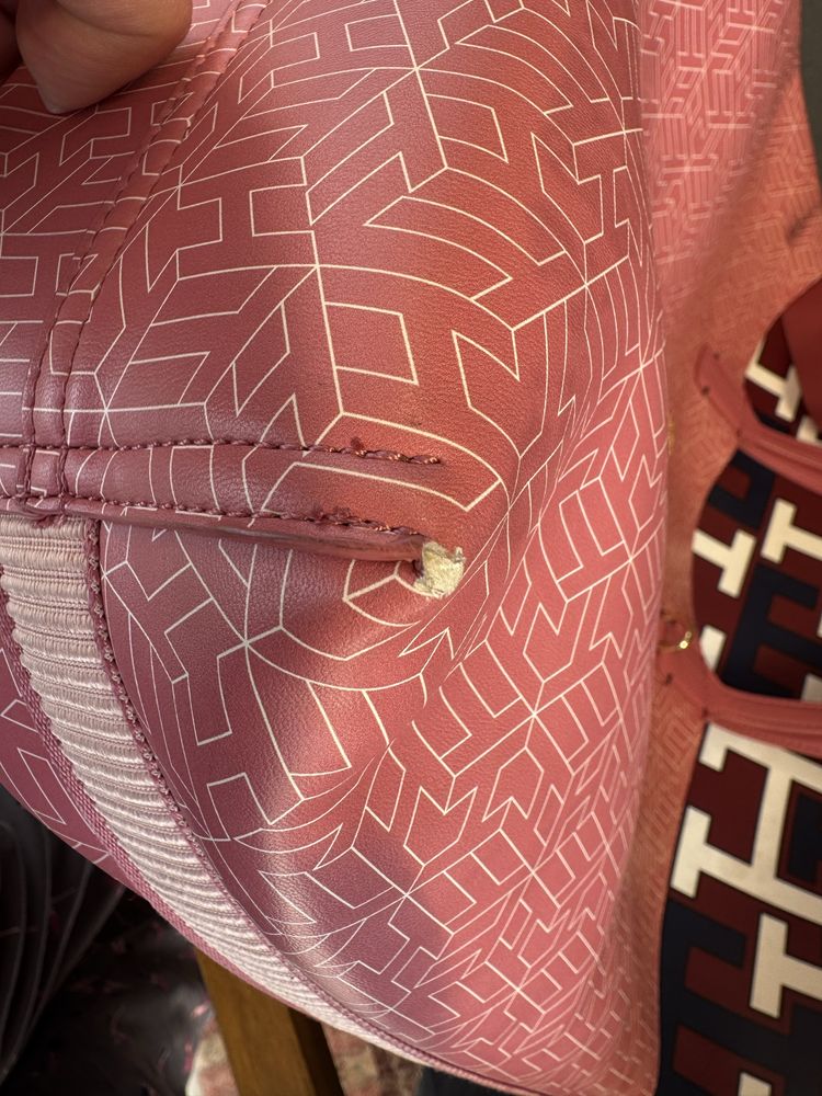 Torba shopper Tommy Hilfiger dwustronna z kieszonka na magnes