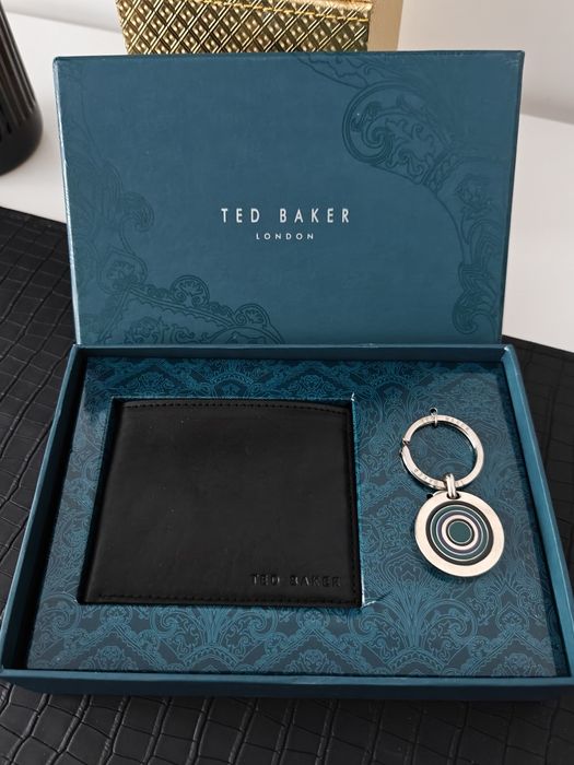 Ted Baker portfel męski skórzany + brelok zestaw NOWE