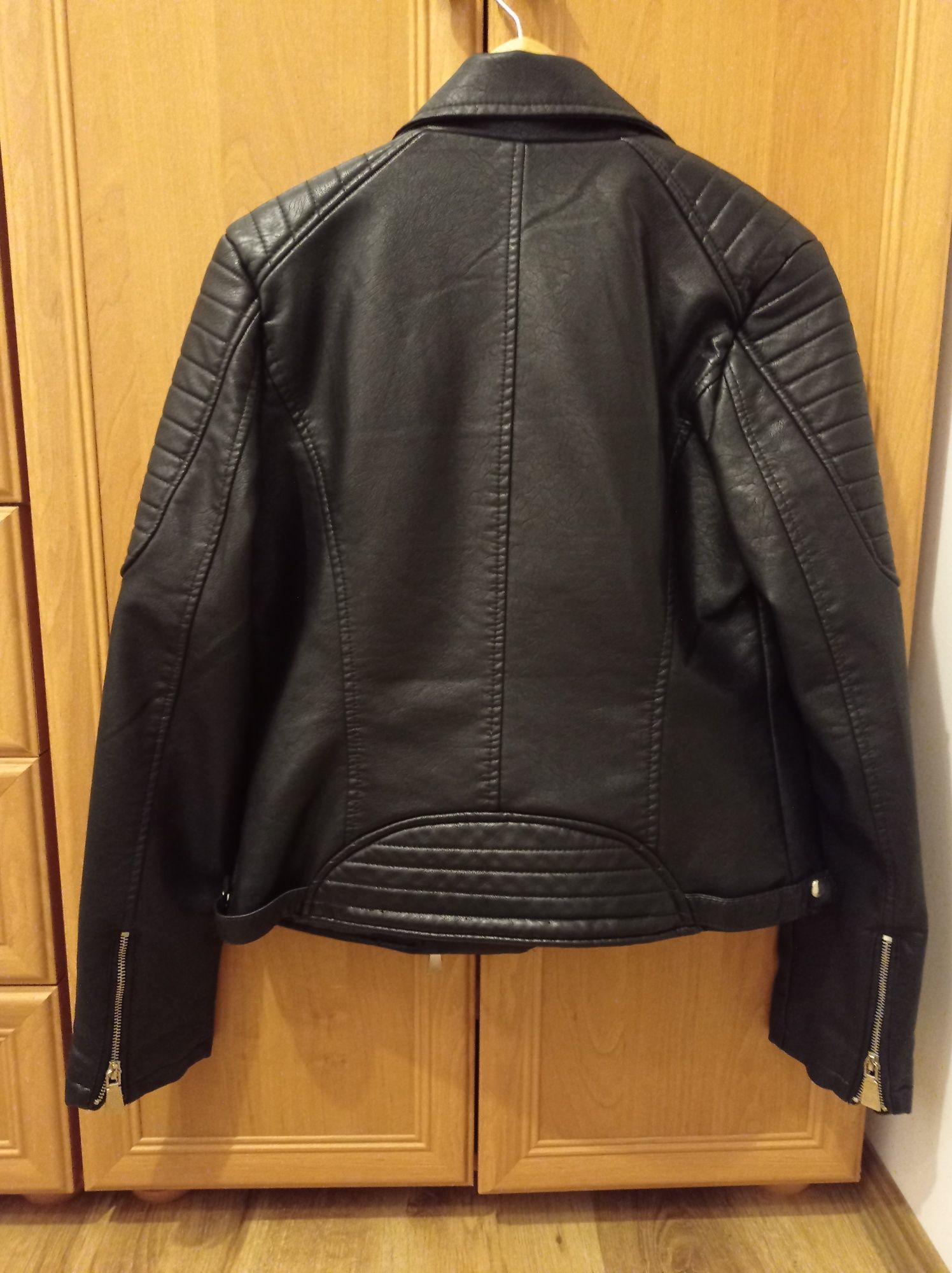 Nowa kurtka ramoneska czarna typu Biker na prezent rozmiar M