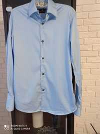 Błękitna koszula bawełniana Pako Lorente rozmiar M