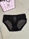 Czarne koronkowe figi PINK Victorias Secret S/36