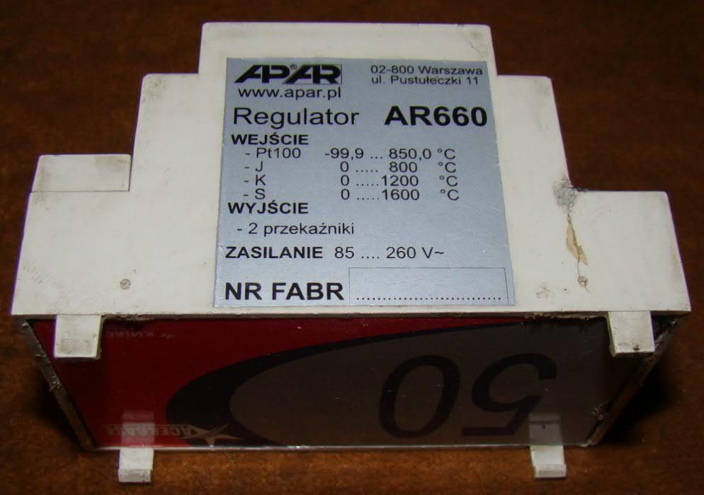 Терморегулятор APAR AR660, 2 реле, термопари: J K S P