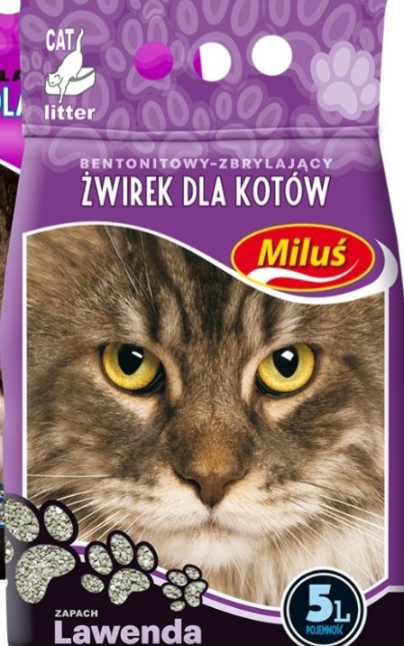 Żwirek dla kota Miluś lawenda 5L