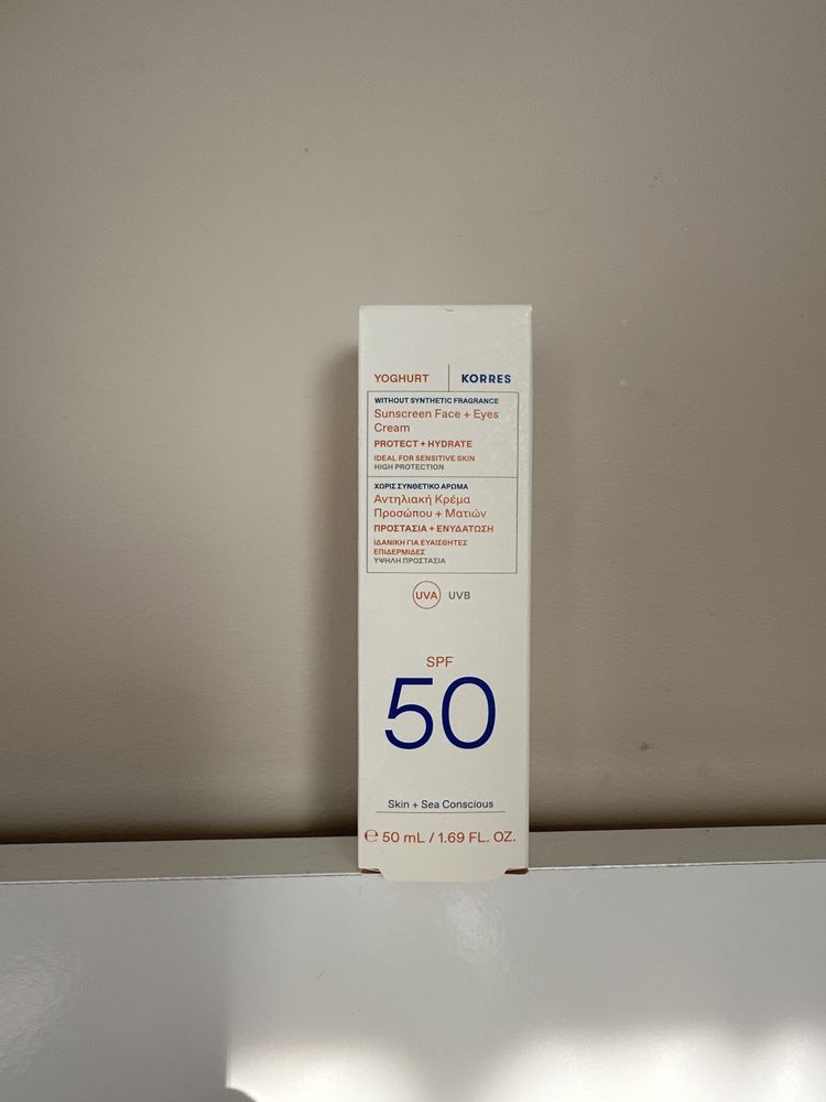 Korres yoghurt spf 50 lekki krem-żel z filtrem do twarzy i oczu 50 ml