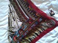 Хустка шерстяна шарф Платок вінтажний 1,25×1,25