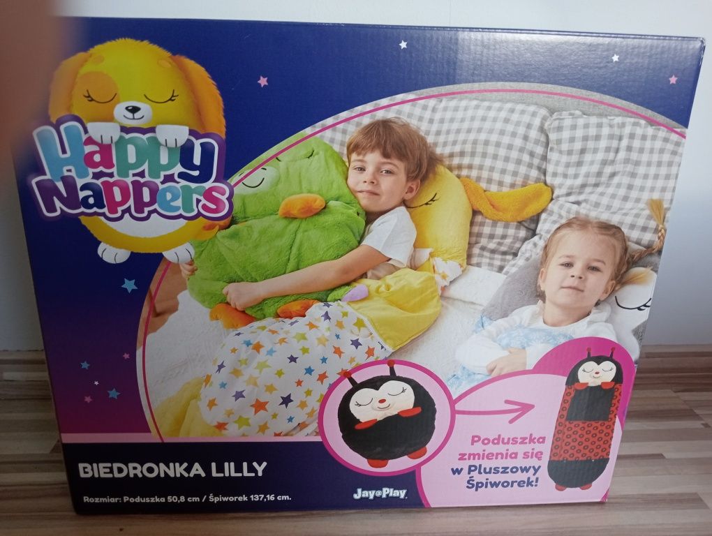 Śpiwór Dziecięcy Happy Nappers Poduszka Biedronka
