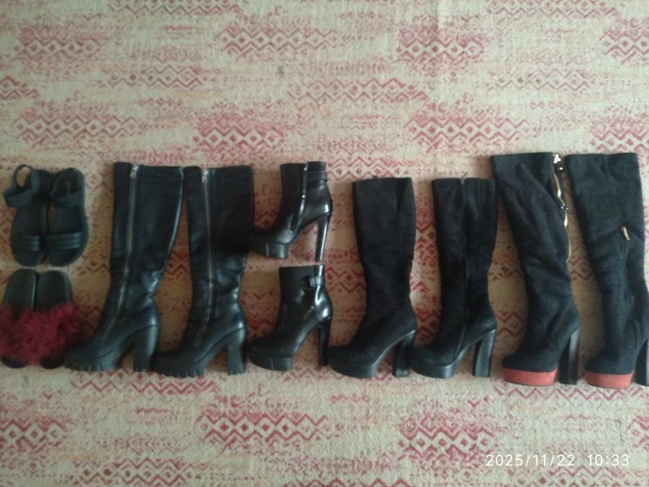 Зимние сапоги на ногу 22,5 Ботфорты Ботинки
