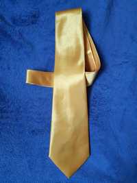 Żółty krawat 100% jedwab #silk