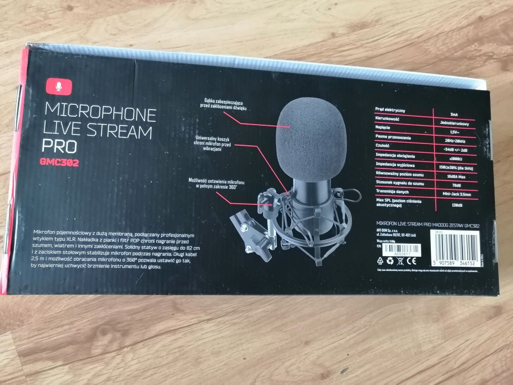 Nowy Mikrophone Live Stream Pro gmc302 streamingowy do gier i nagrywan