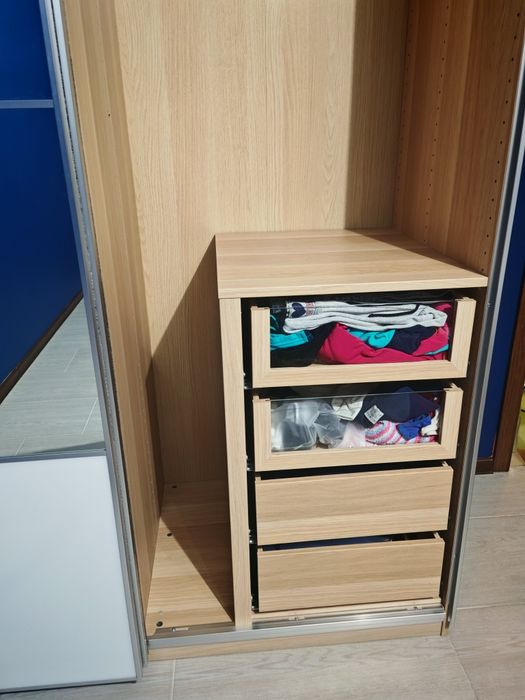 Szafa PAX biała z lustrem 150x58x236