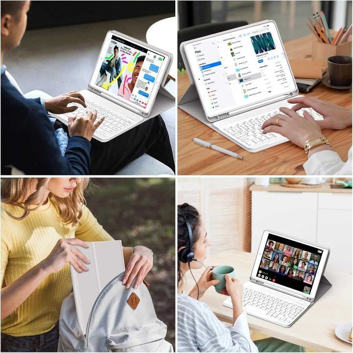 JADEMALL etui klawiatura bluetooth do iPad 9/8/7 10.2 Air 3 Pro 10.5