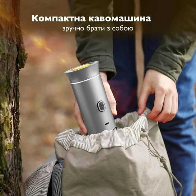 Портативна акумуляторна кавоварка для меленої та капсульної кави