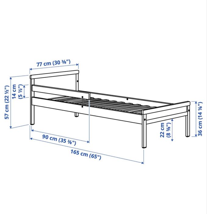 Łóżko Dziecięce IKEA SINGLAR 70x160cm, Stan BDB