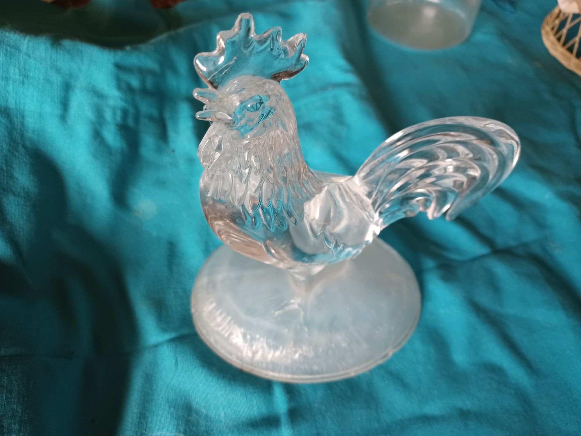 Galo em cristal decorativo
