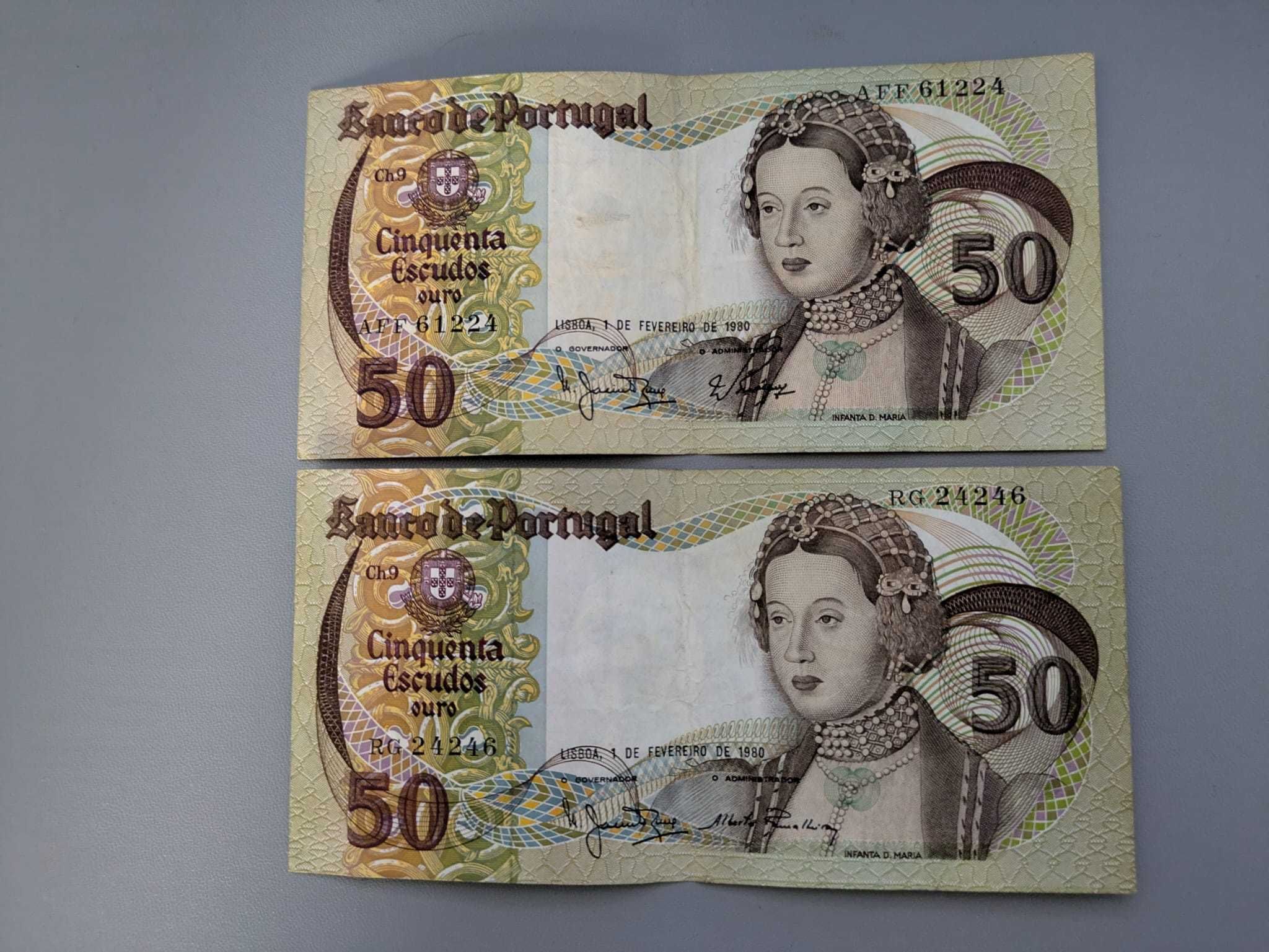 2 Notas 50 Escudos (1980)