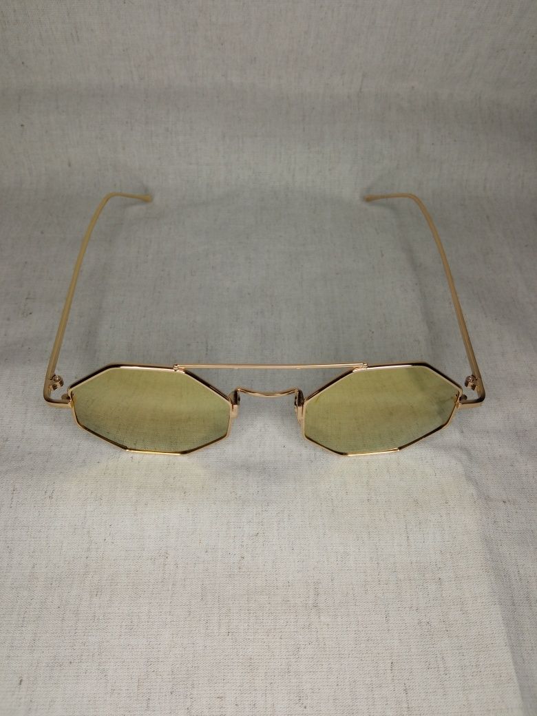 Okulary przeciwsłoneczne złote lusterka NOWE