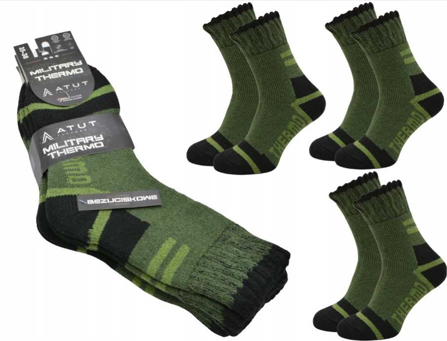 Grube wełna owcza skarpety myśliwskie skarpetki wojskowe PREZENT 39-42