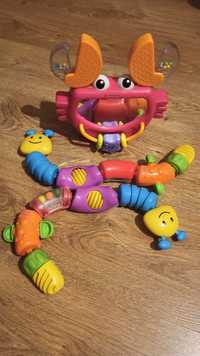 Fisher Price 3 interaktywne zabawki 2x gąsienica i Krab z lusterkiem