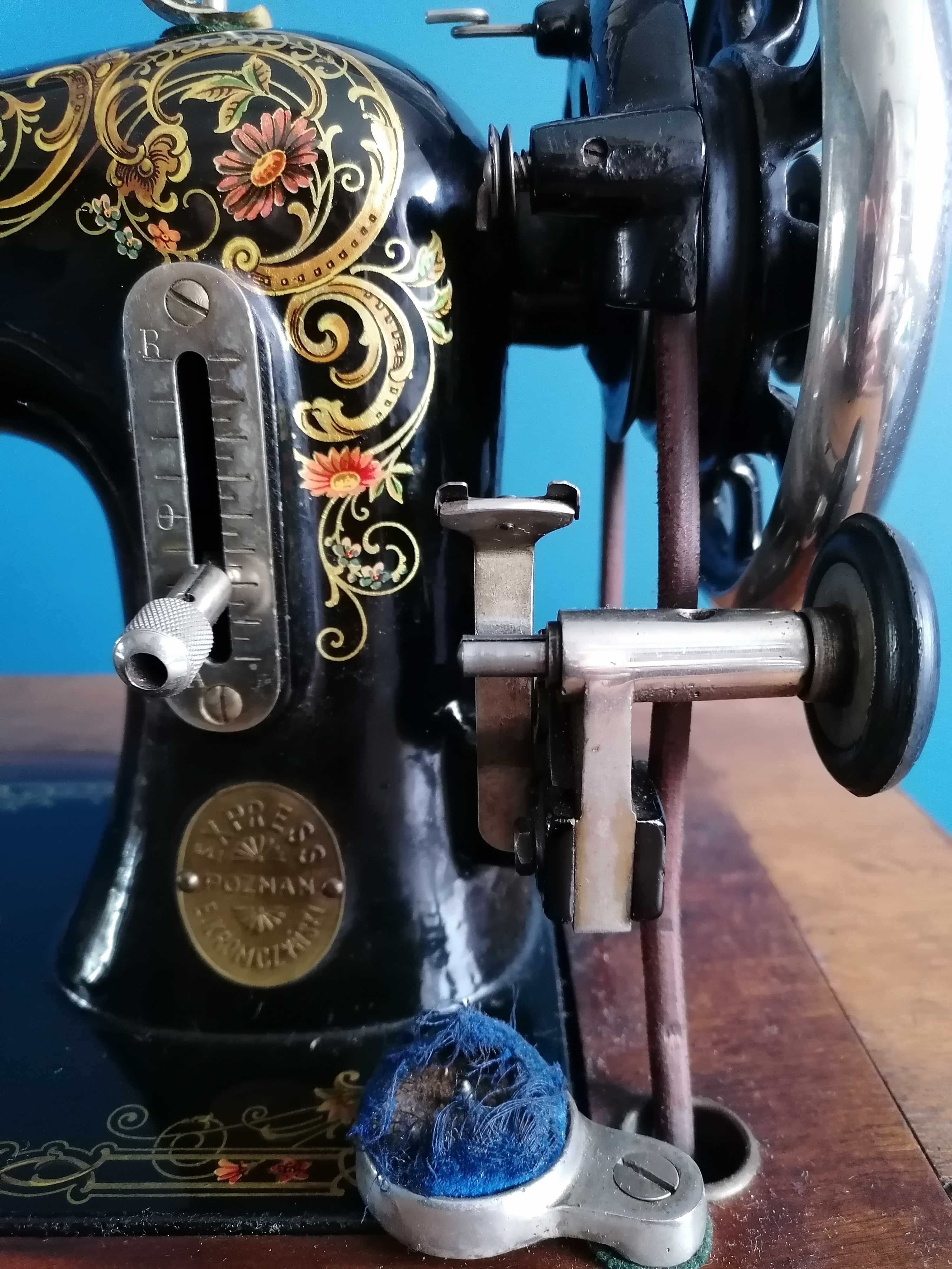 Stara elegancka maszyna do szycia Kromczyński Express retro ze stołem