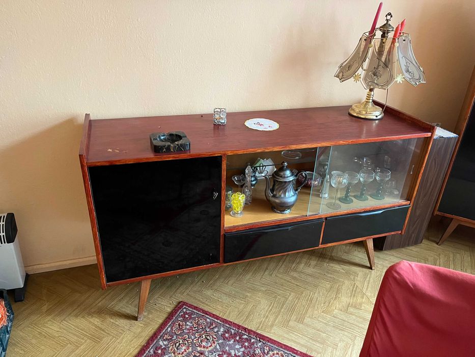 PRL zestaw BFM 1020B Lejkowski Leśniewski stół krzesła komoda szafa